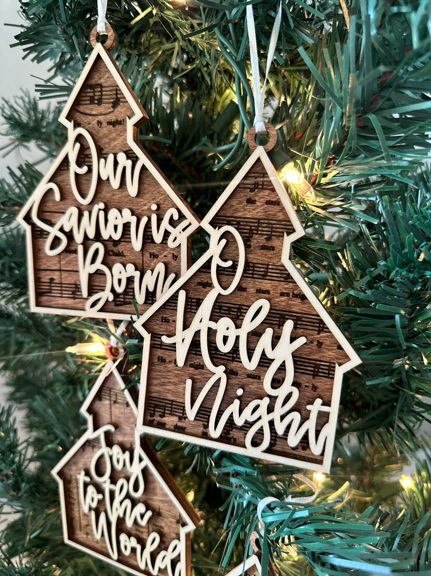 Favorite Christmas Hymns Church Ornaments- Set of 4