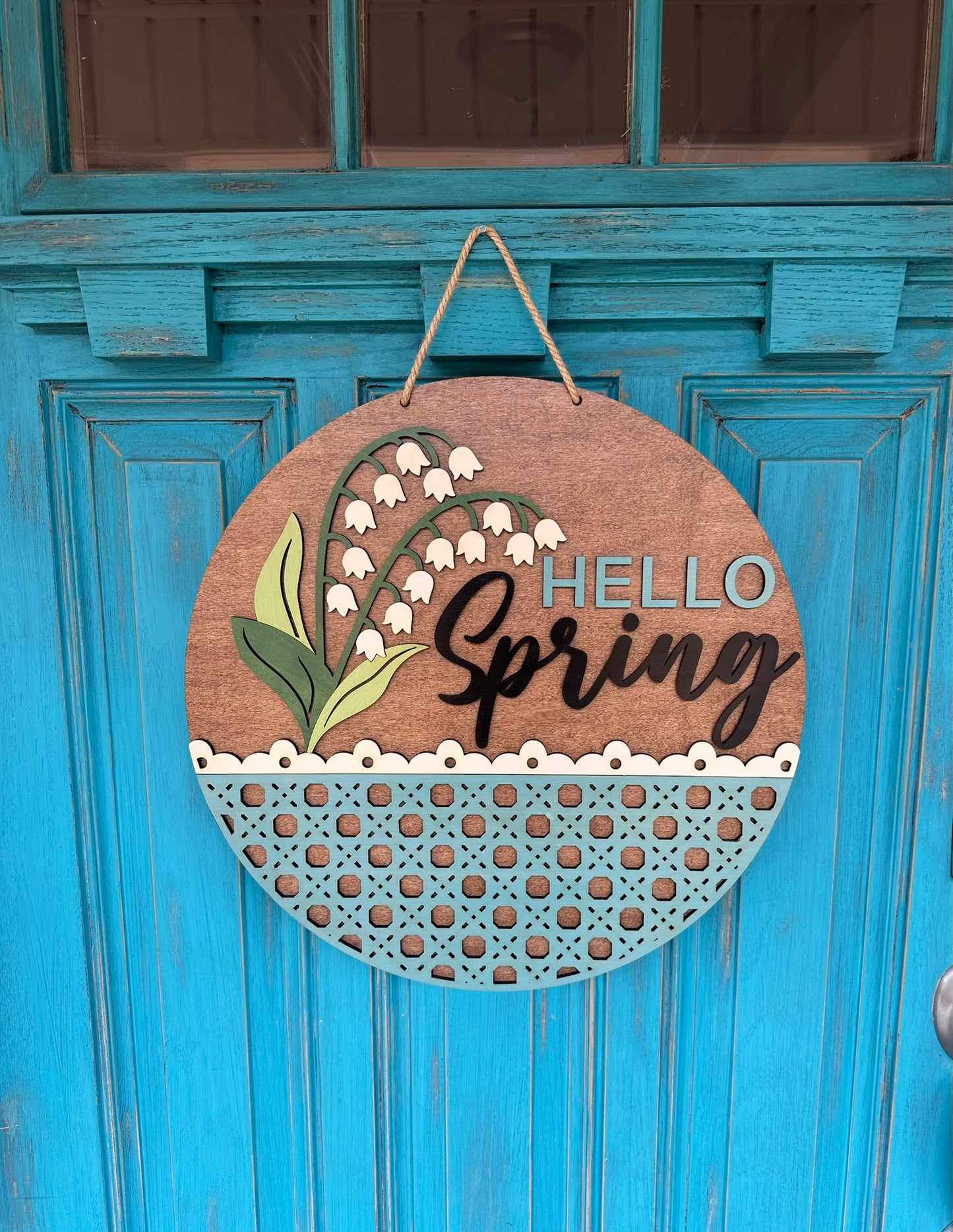 Hello Spring Door Hanger, Spring Welcome Sign