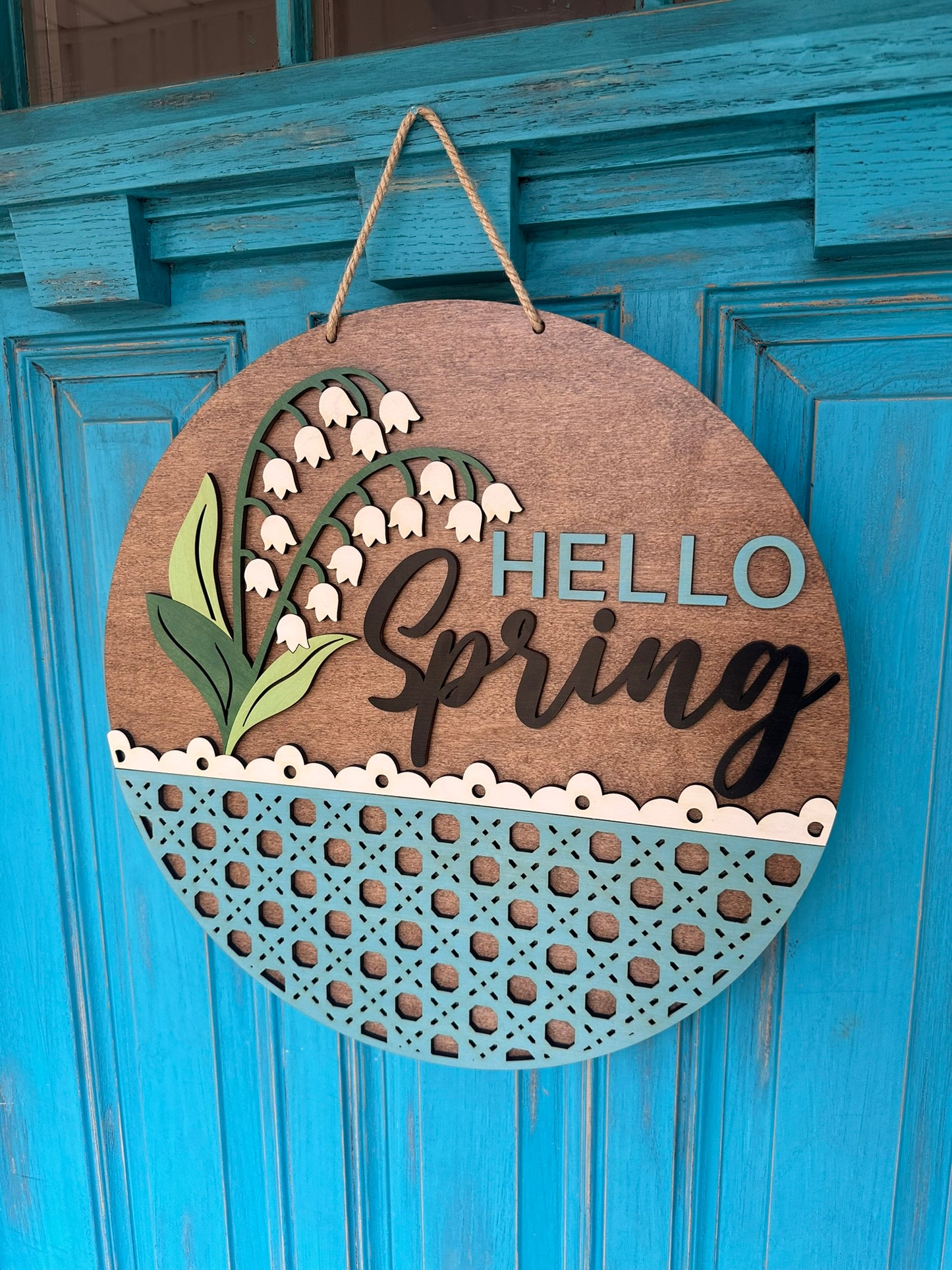Hello Spring Door Hanger, Spring Welcome Sign