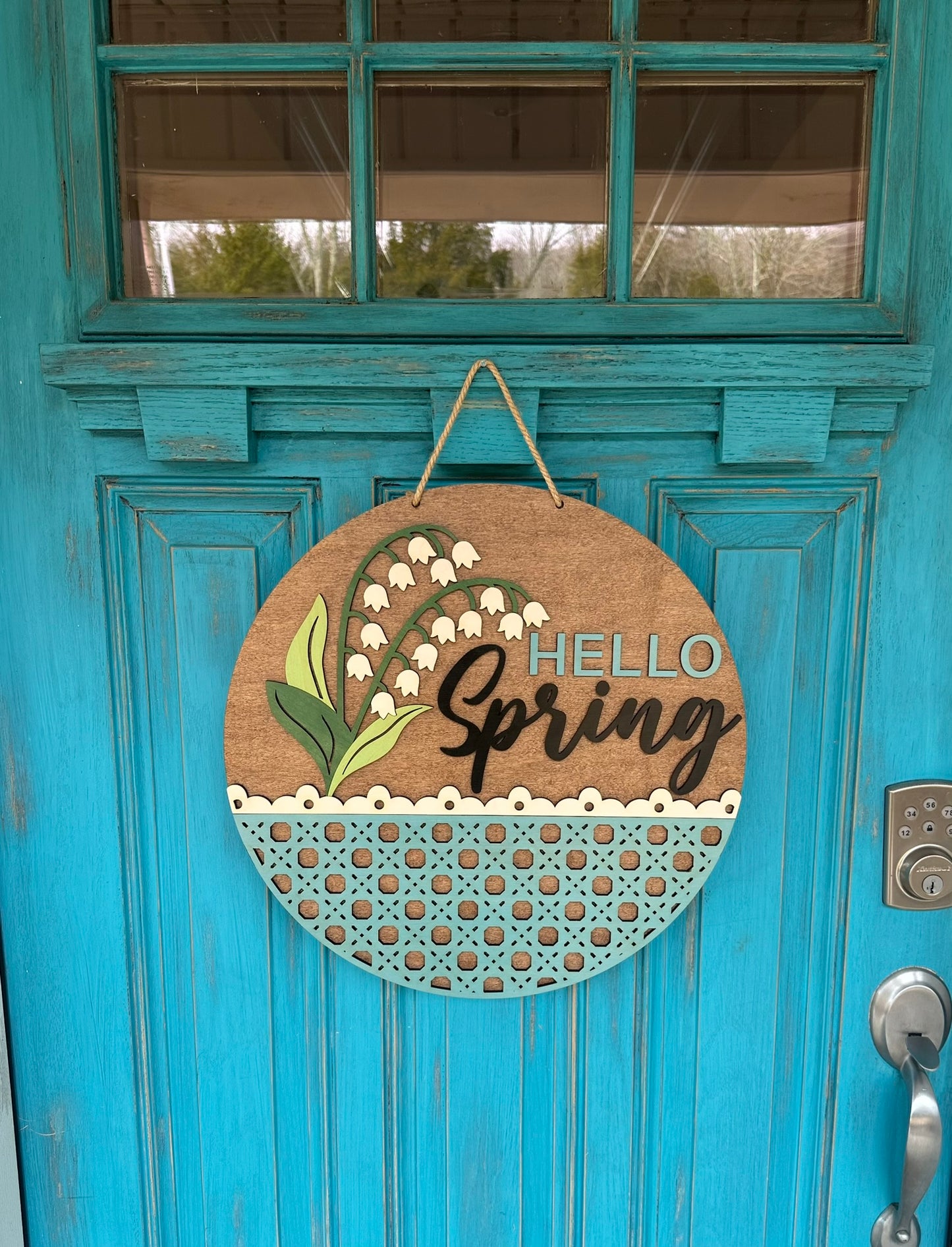 Hello Spring Door Hanger, Spring Welcome Sign