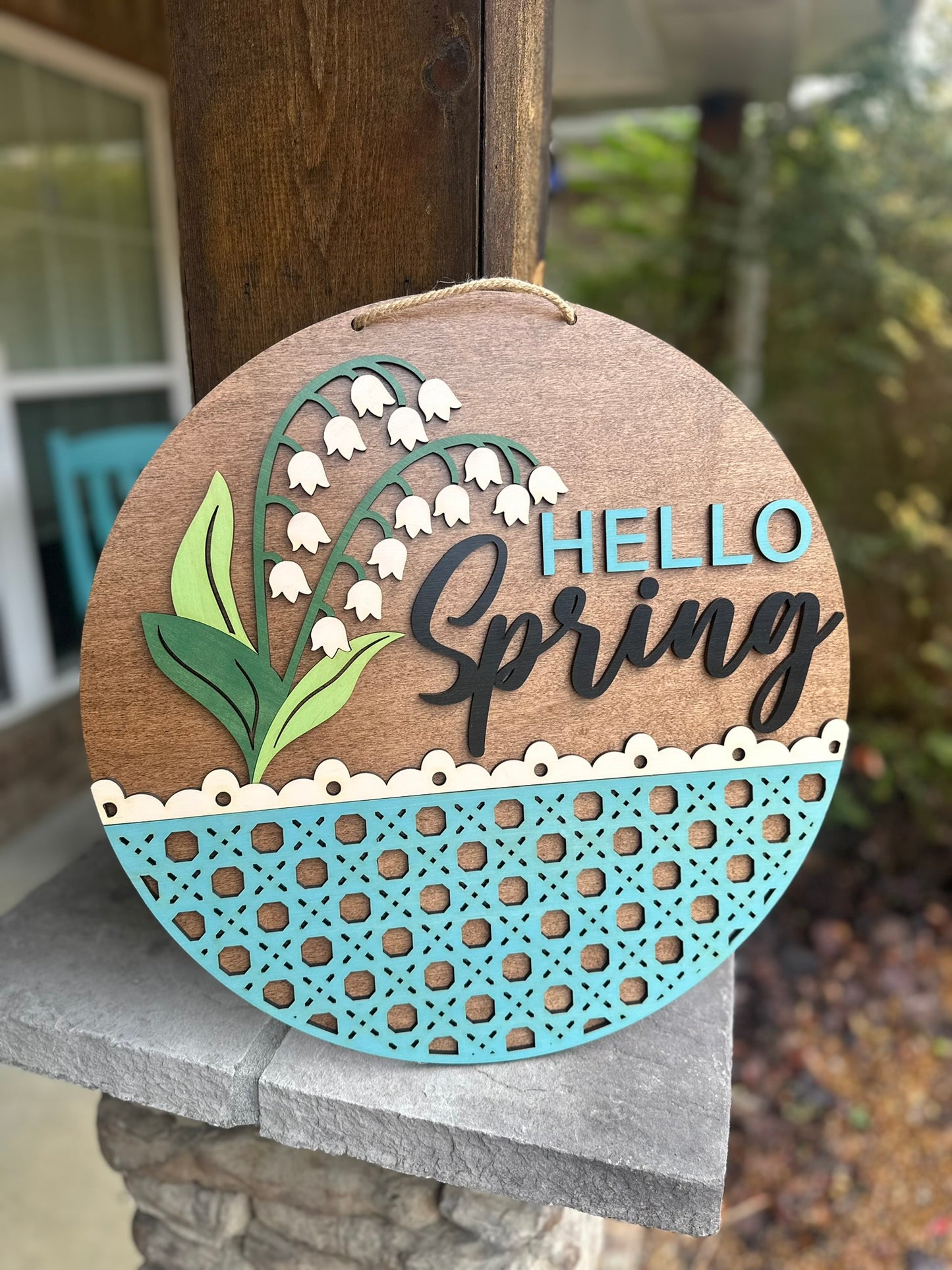 Hello Spring Door Hanger, Spring Welcome Sign