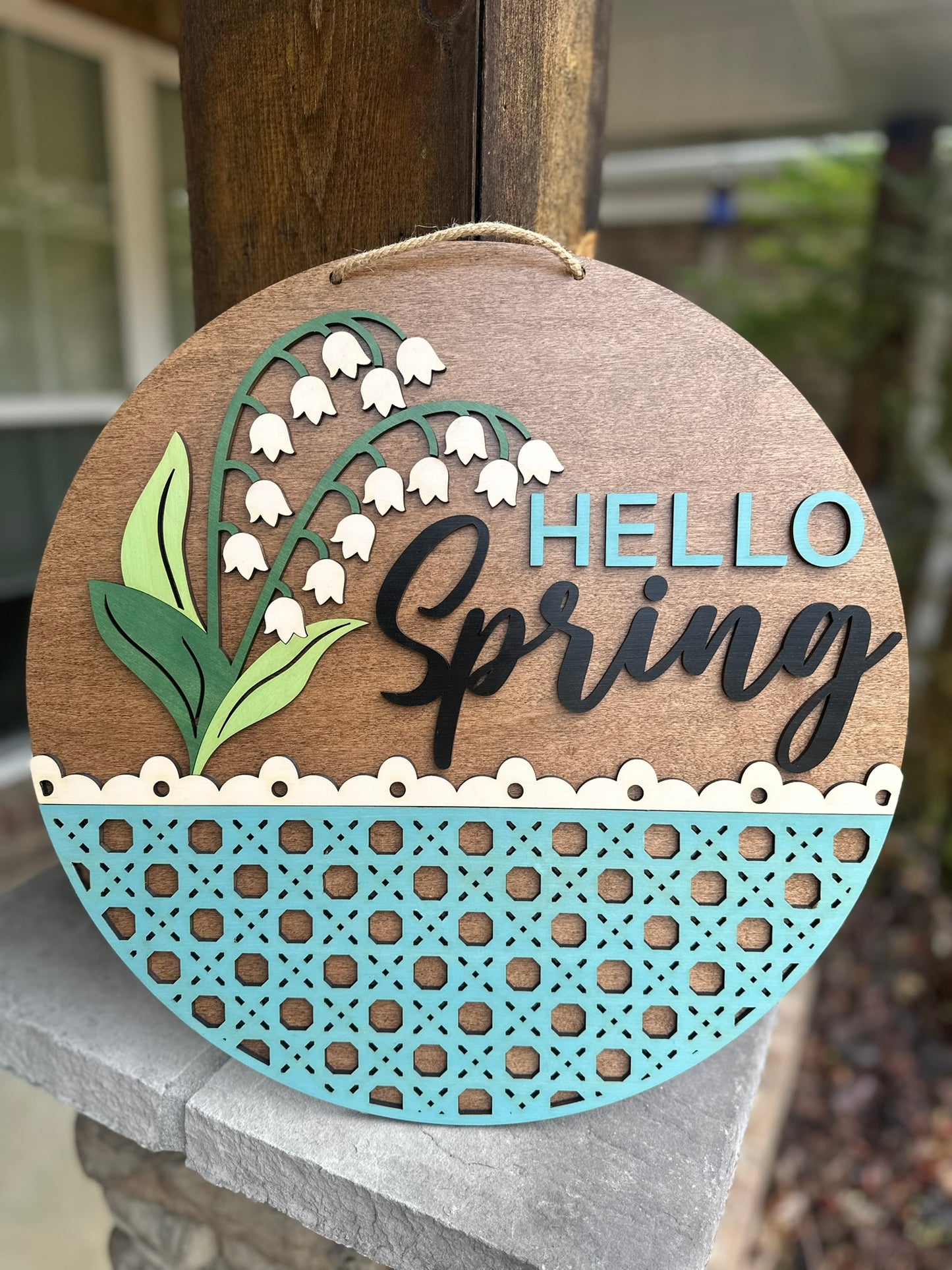 Hello Spring Door Hanger, Spring Welcome Sign