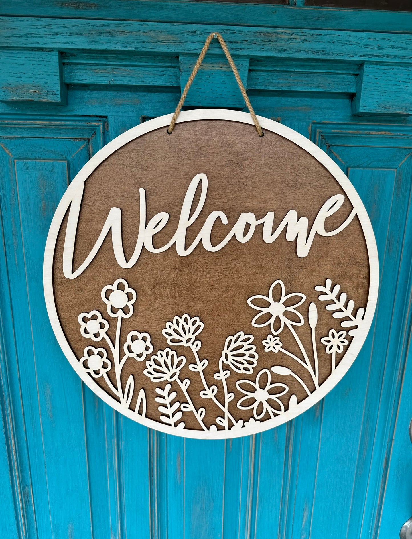 Spring Floral Welcome Door Hanger