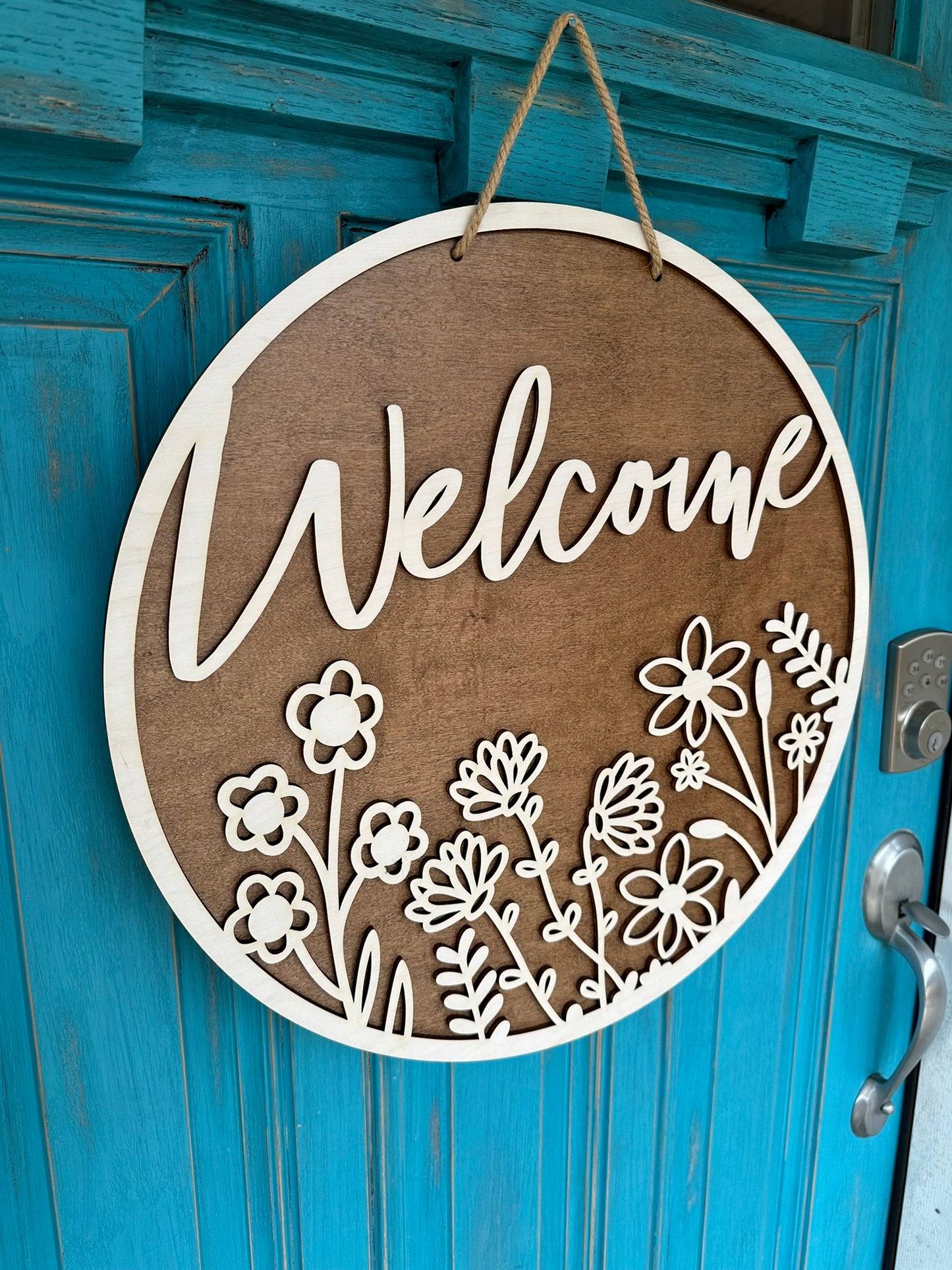 Spring Floral Welcome Door Hanger