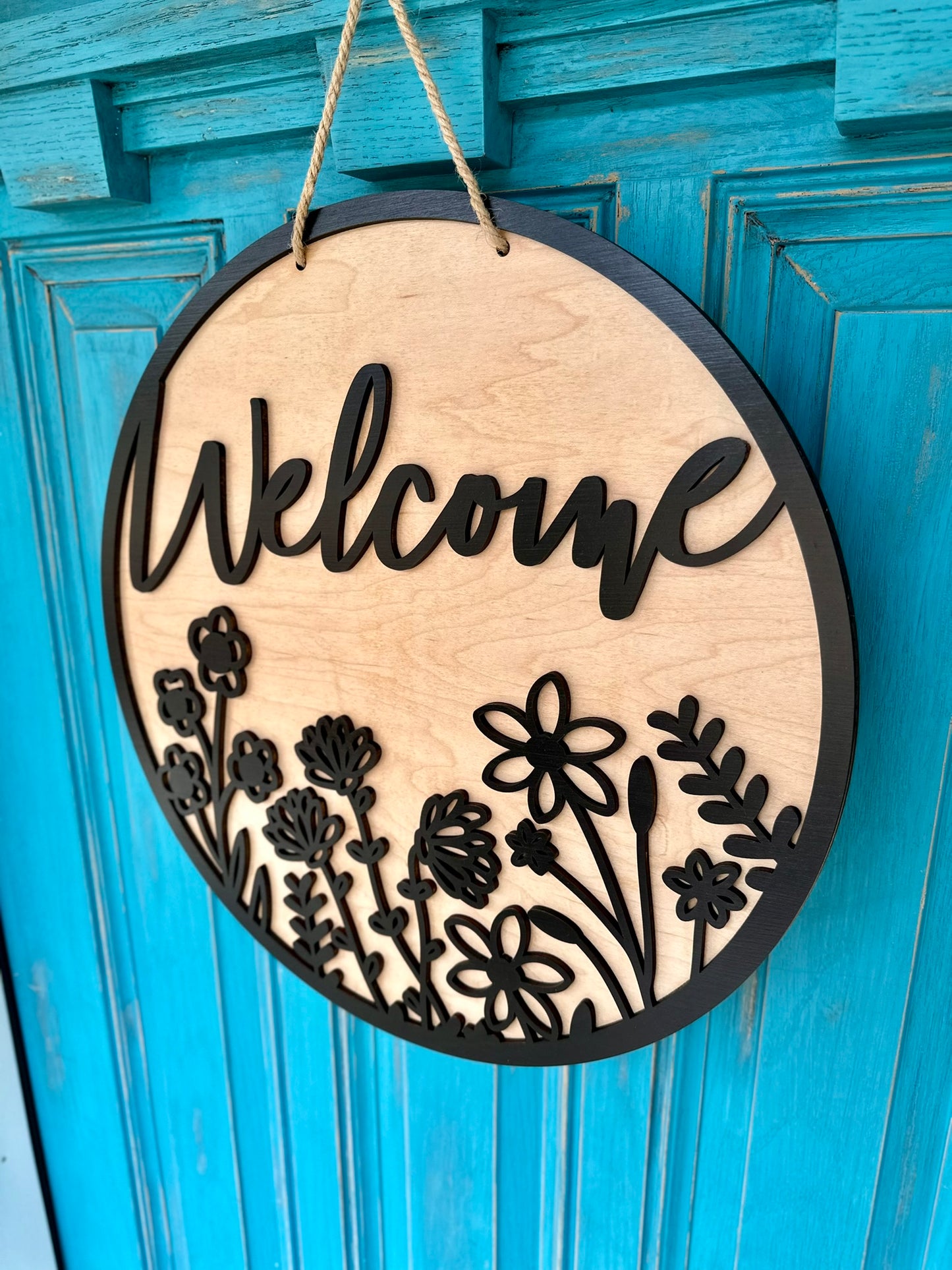 Spring Floral Welcome Door Hanger