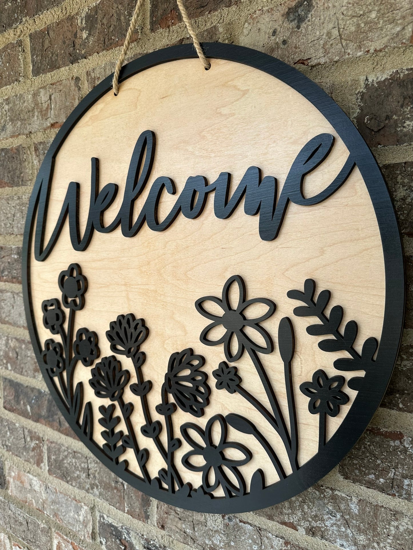 Spring Floral Welcome Door Hanger
