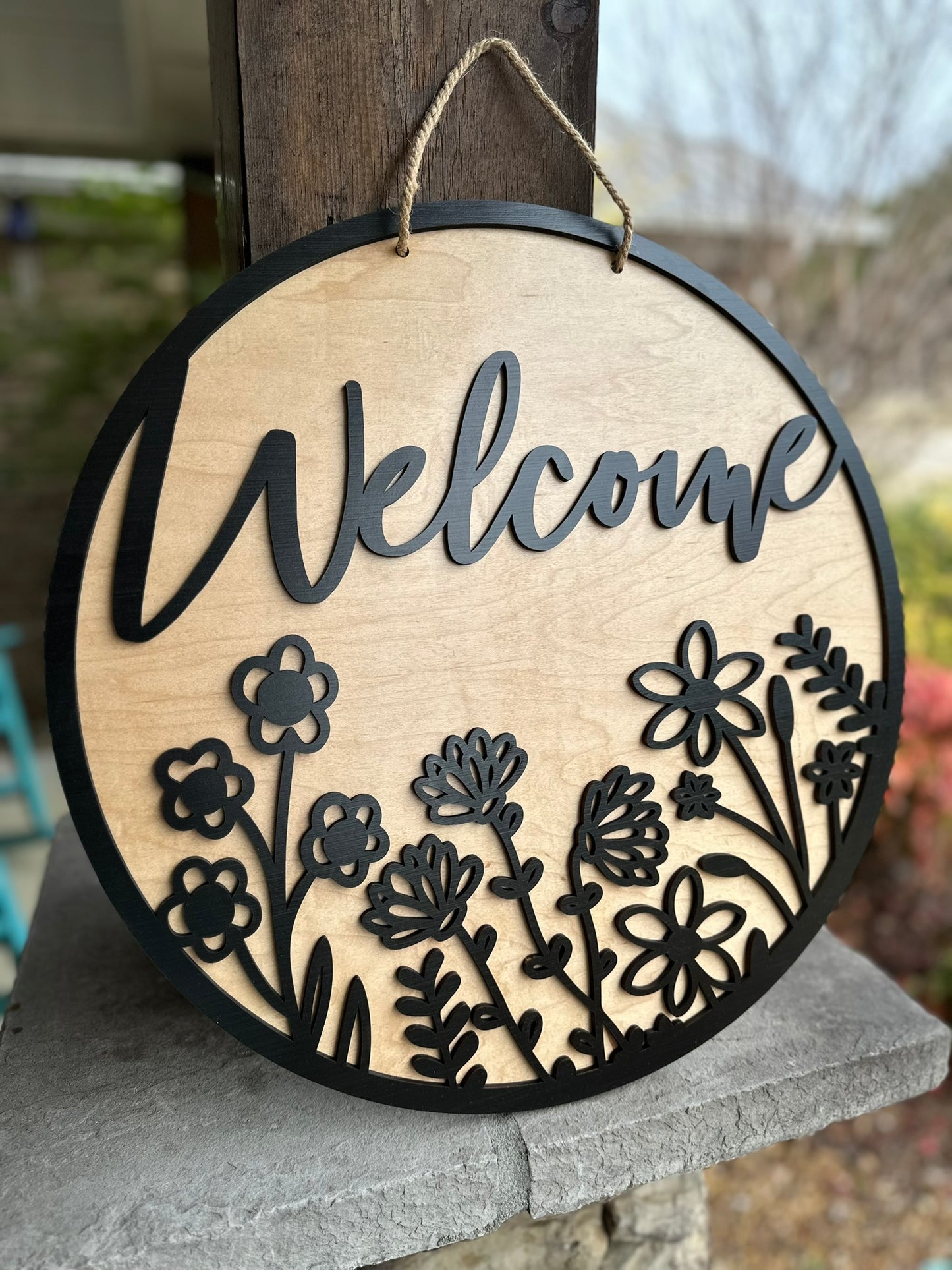 Spring Floral Welcome Door Hanger