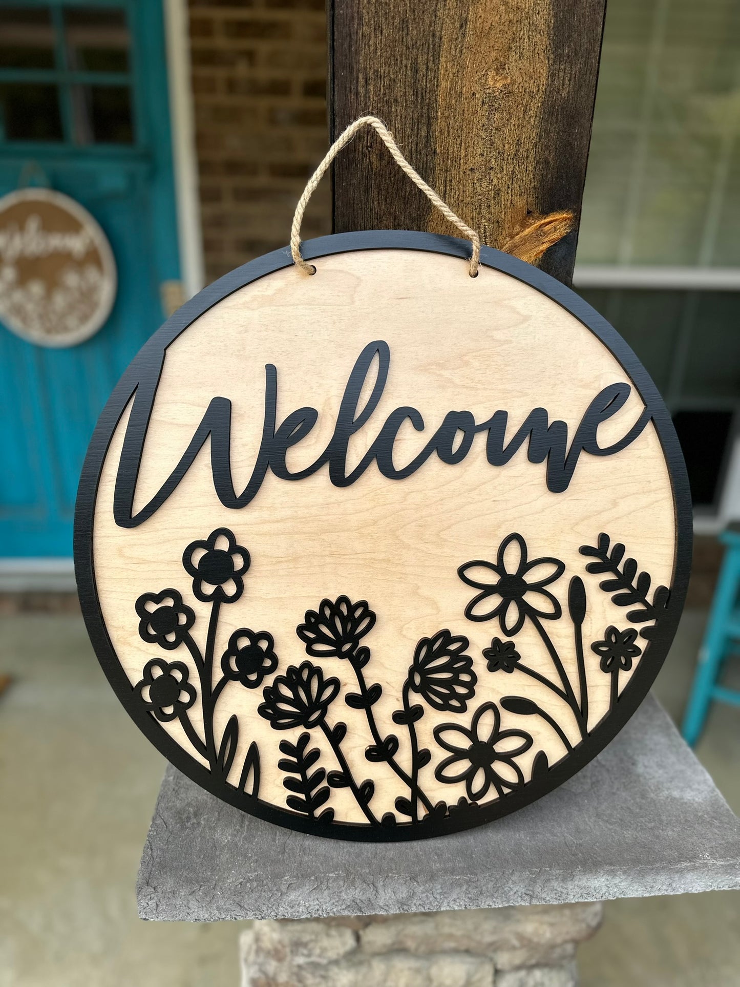 Spring Floral Welcome Door Hanger