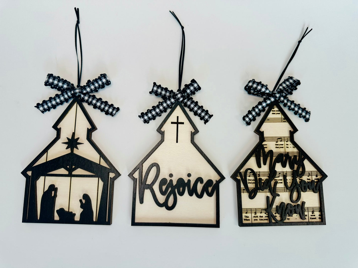 Rejoice Nativity Church Ornaments- Set of 3