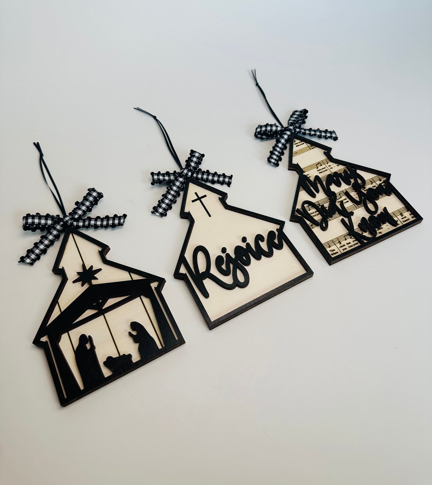 Rejoice Nativity Church Ornaments- Set of 3