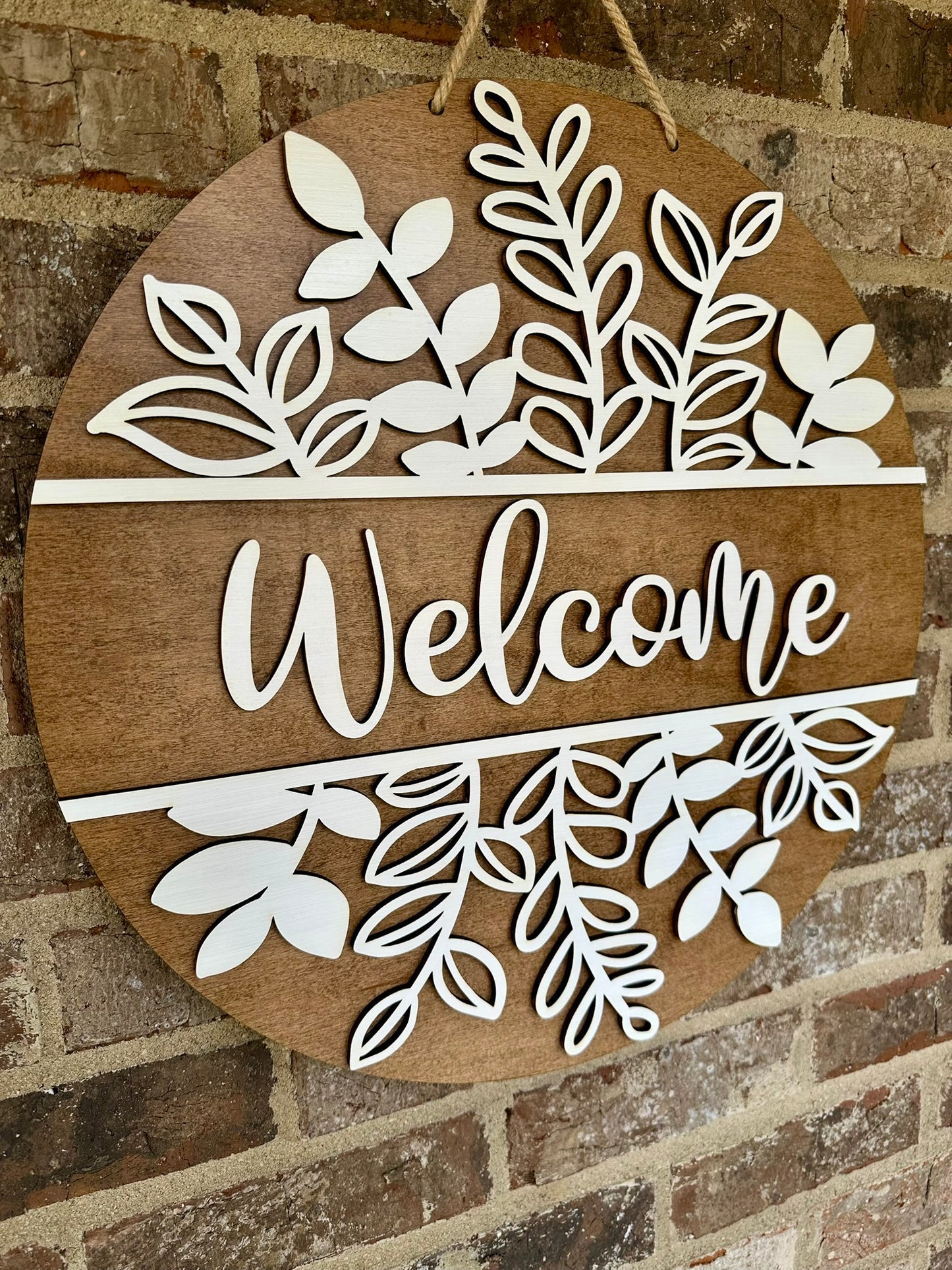 Spring Welcome Door Hanger, Spring Greenery Welcome Sign