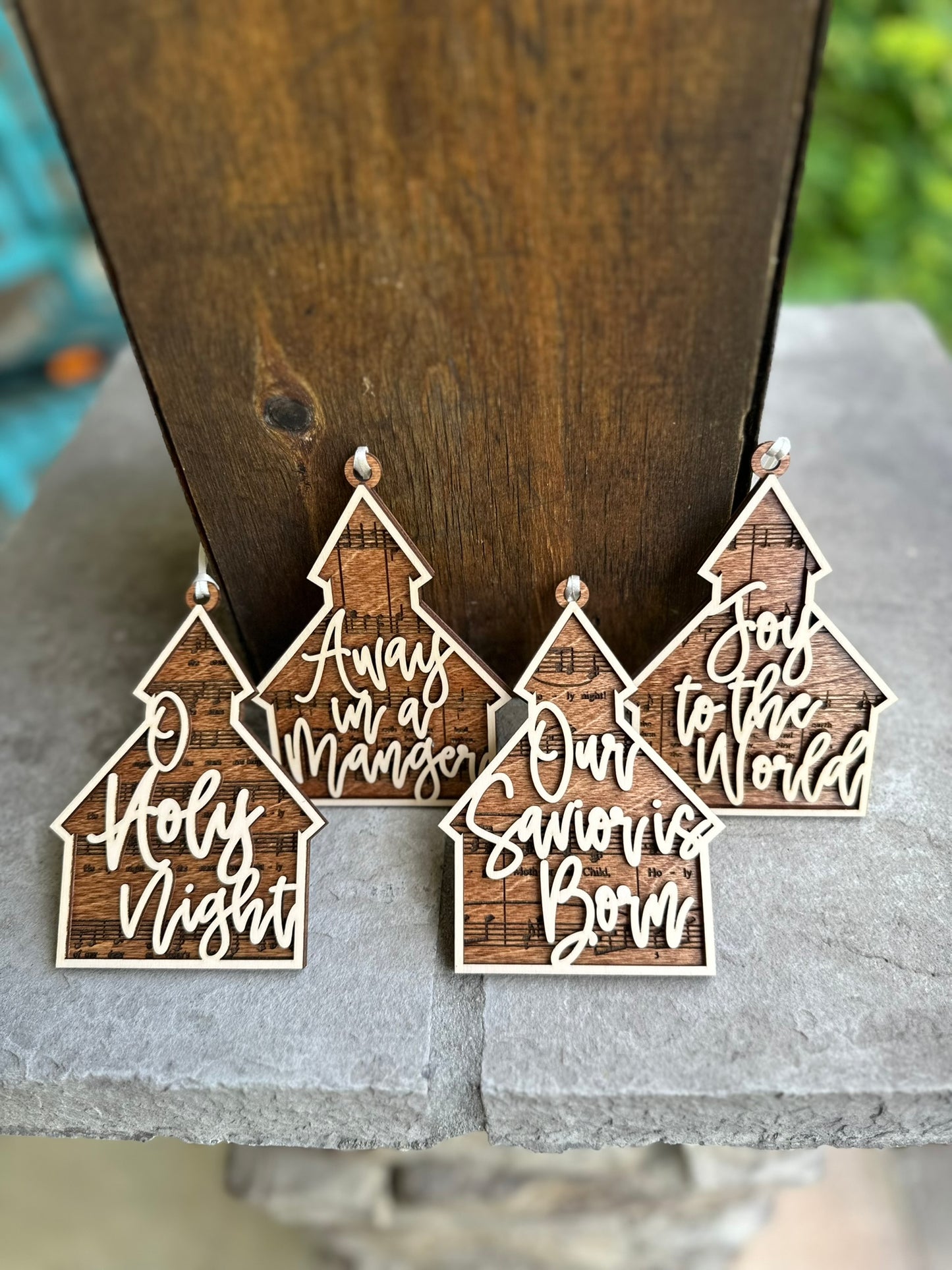 Favorite Christmas Hymns Church Ornaments- Set of 4
