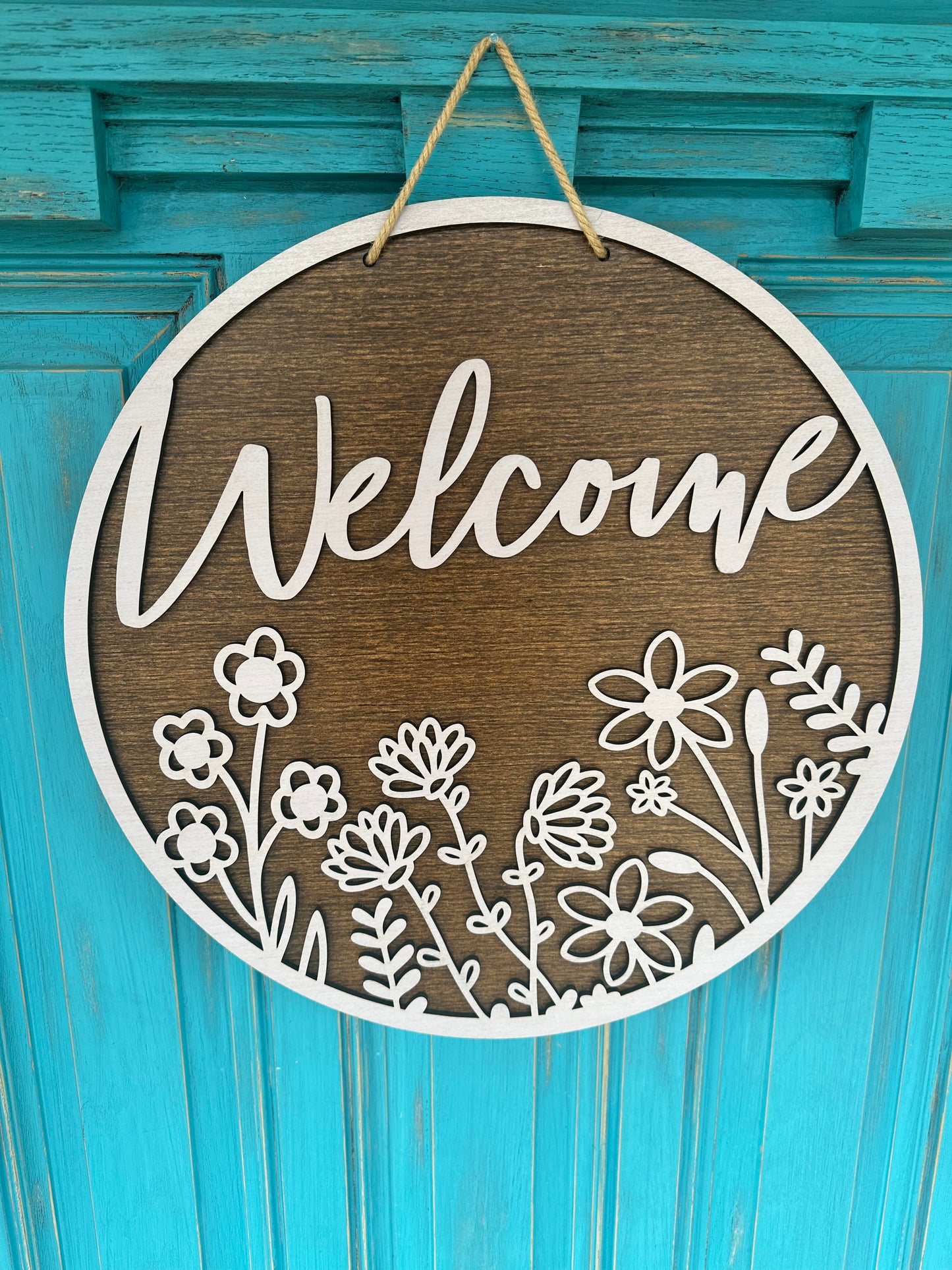 Spring Floral Welcome Door Hanger