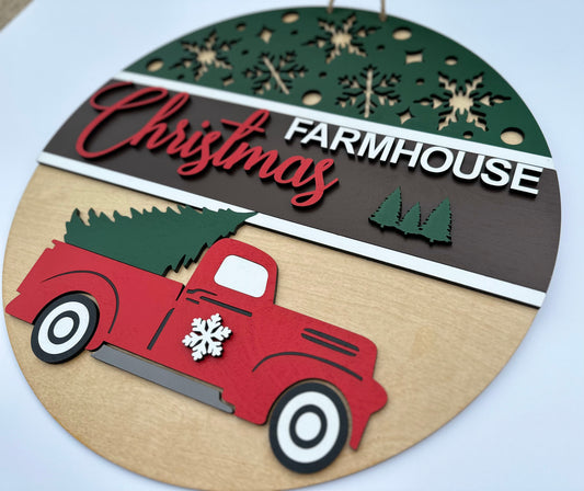 Country Christmas Truck Sign