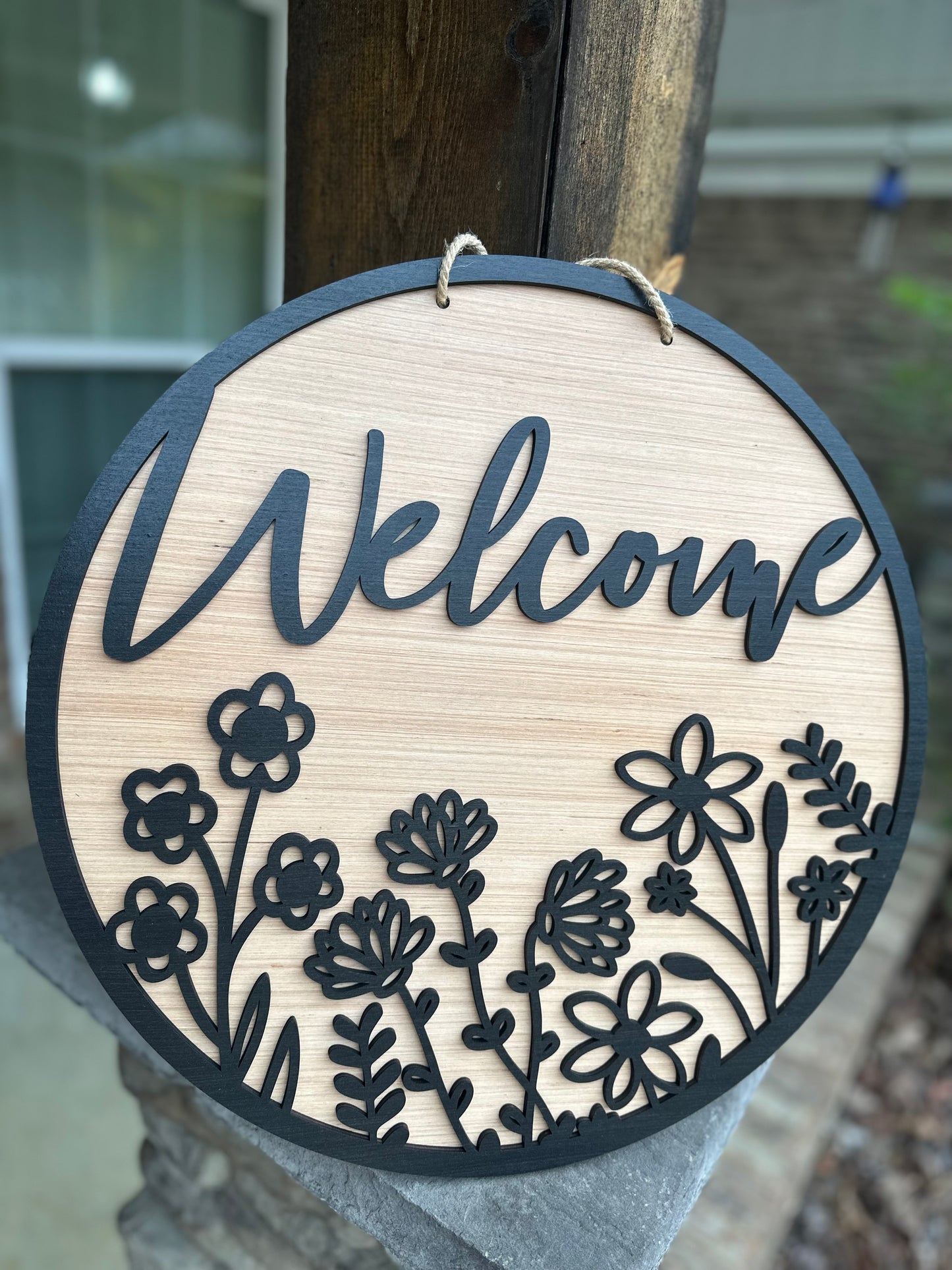 Spring Floral Welcome Door Hanger