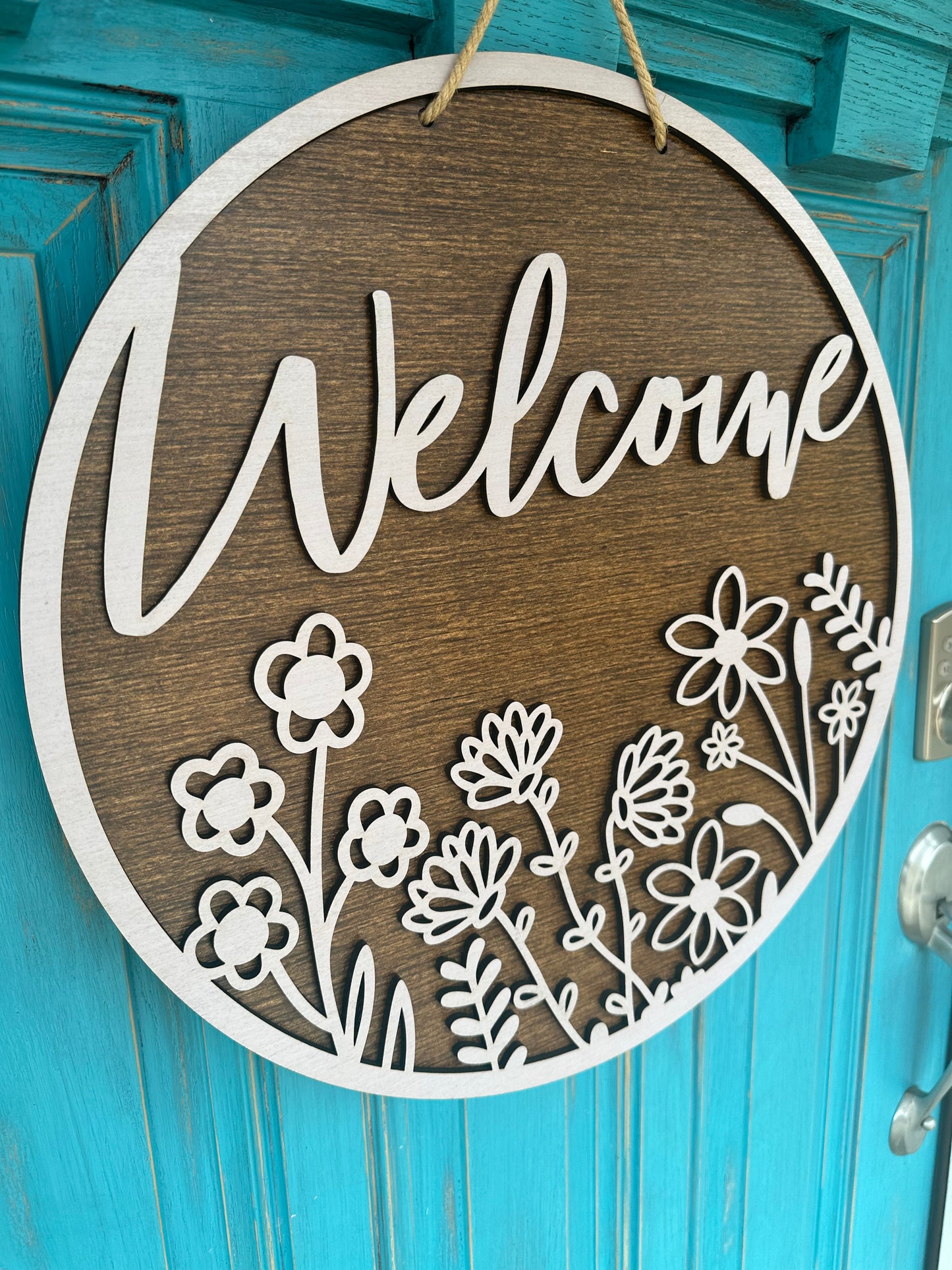 Spring Floral Welcome Door Hanger