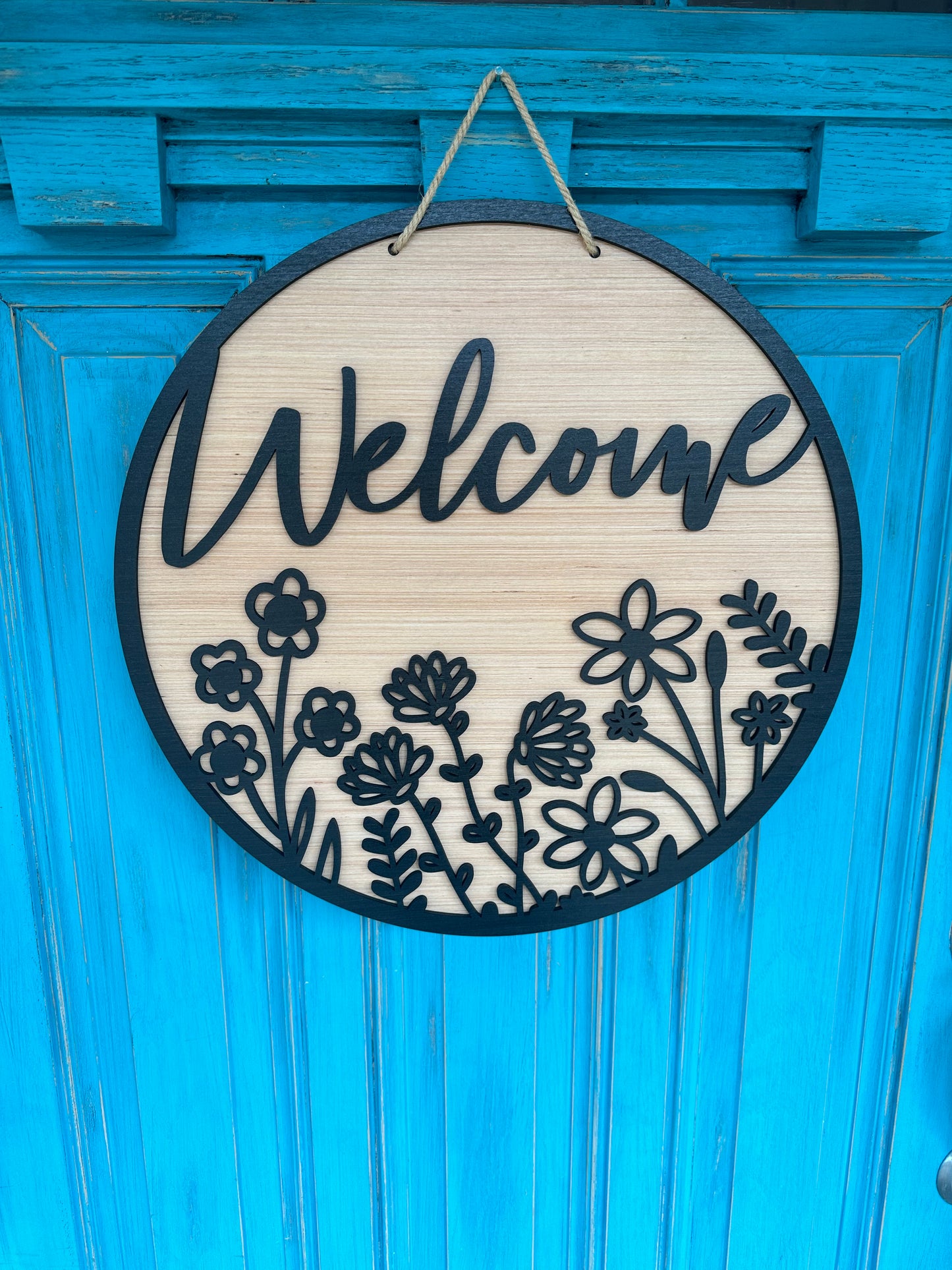 Spring Floral Welcome Door Hanger