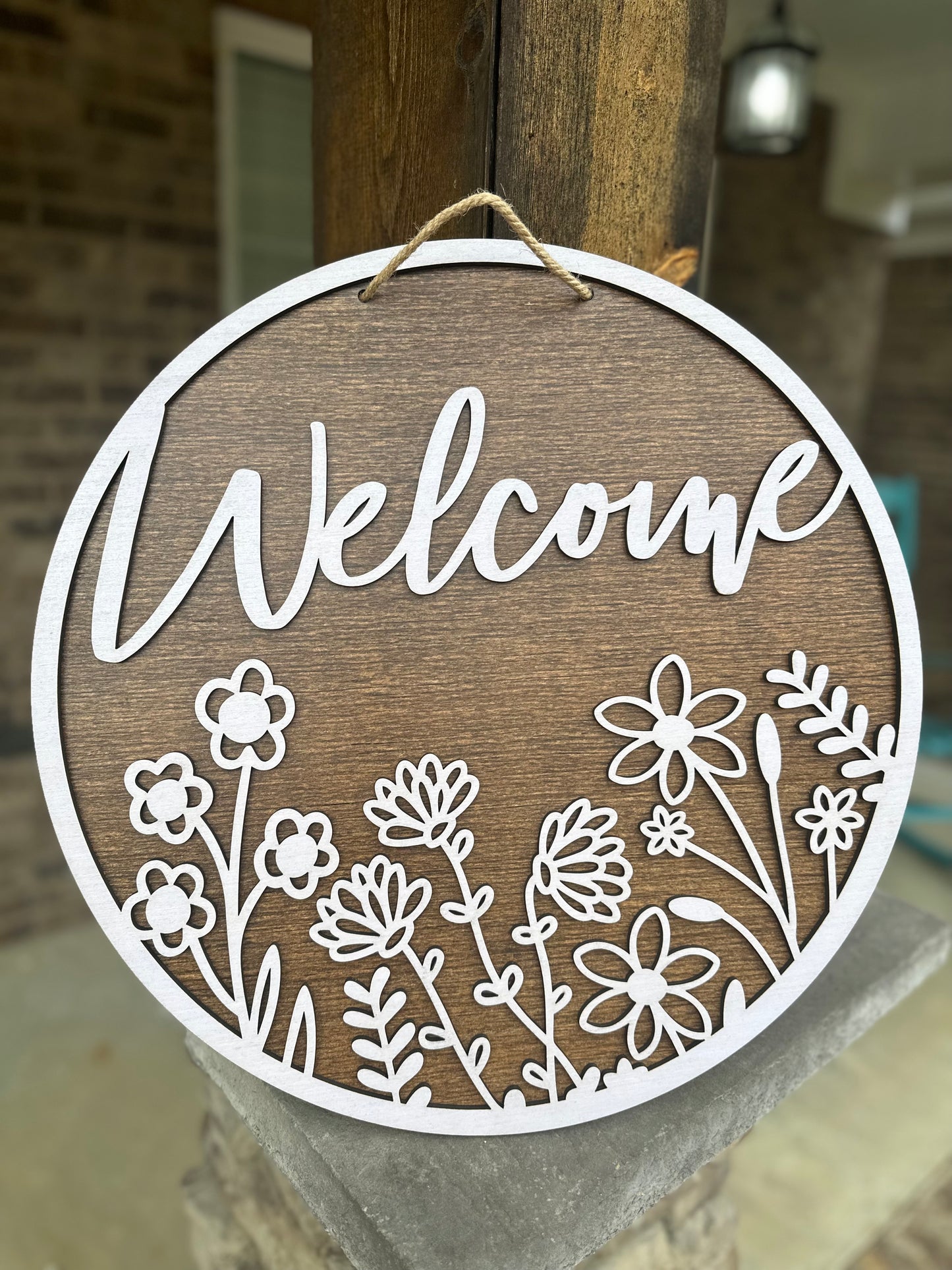 Spring Floral Welcome Door Hanger