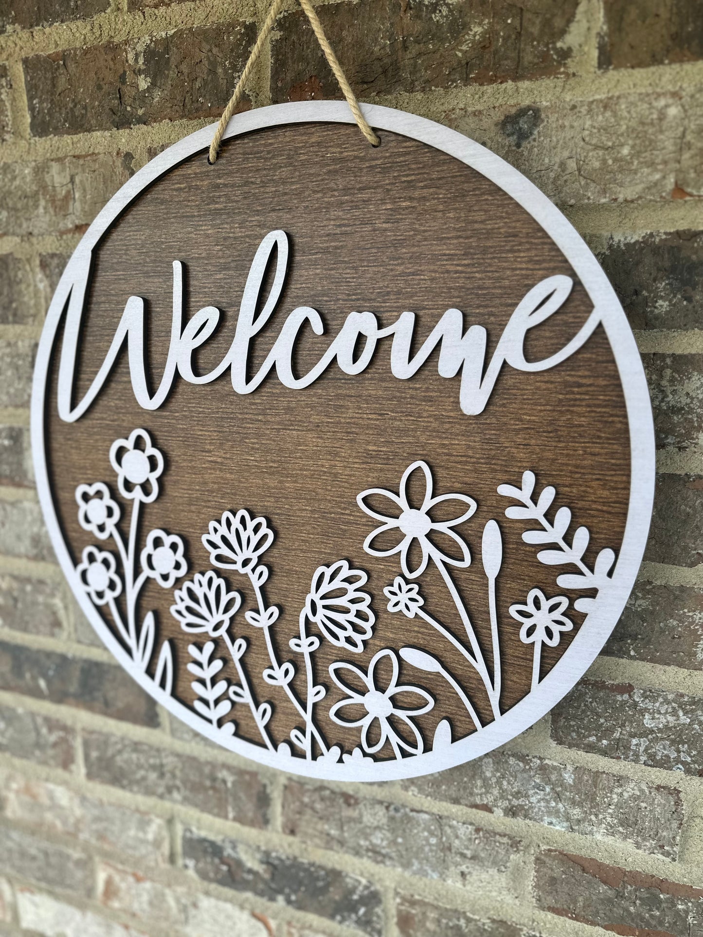 Spring Floral Welcome Door Hanger