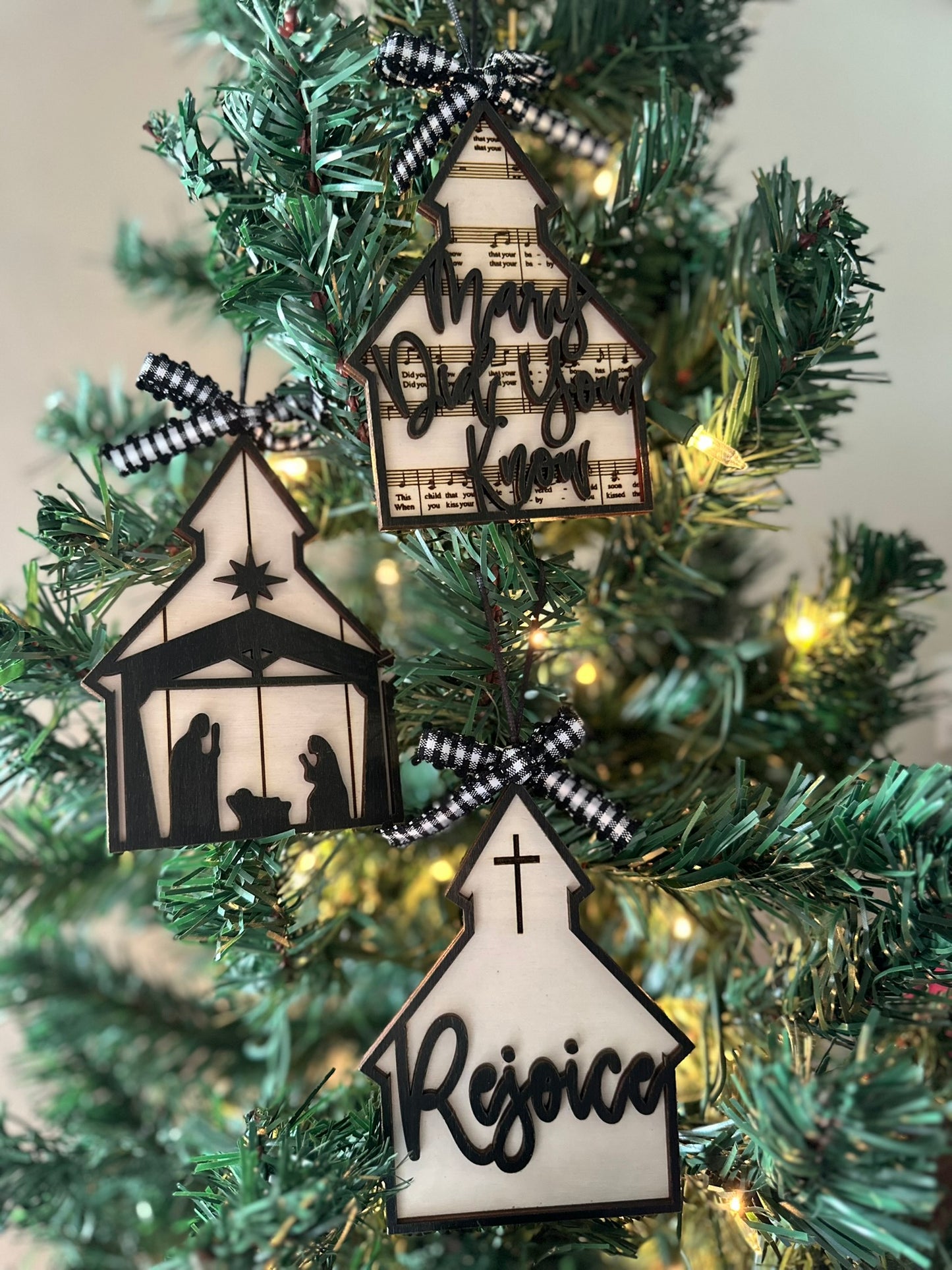 Rejoice Nativity Church Ornaments- Set of 3