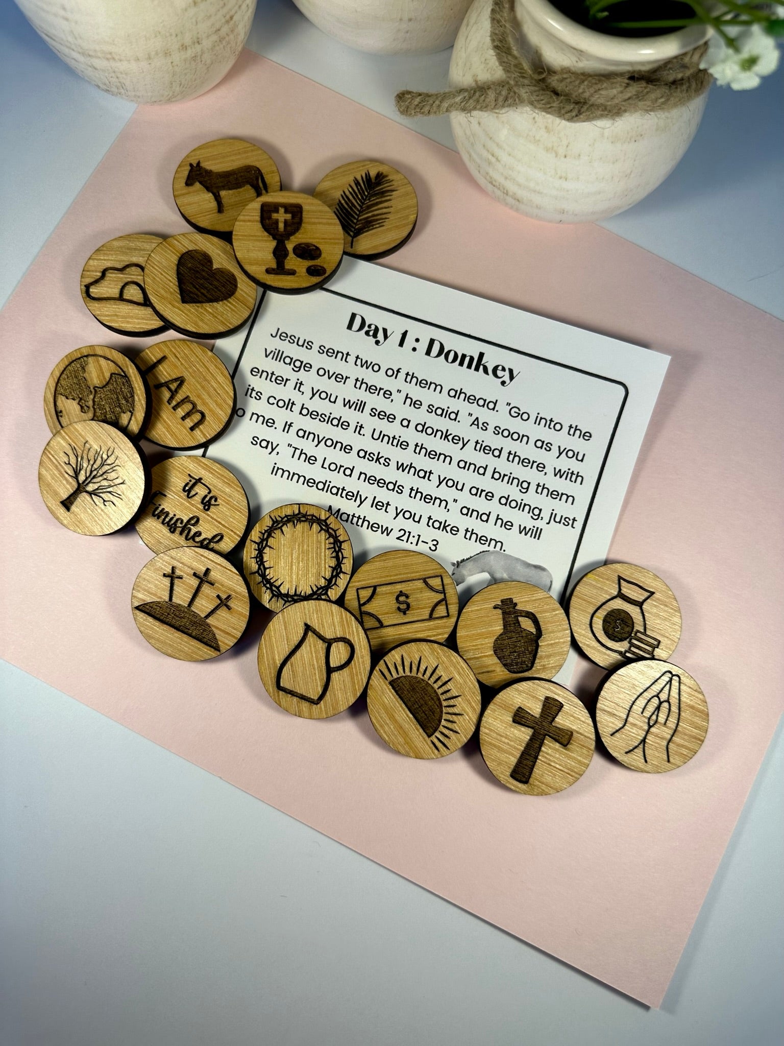 Easter Countdown Tokens and Scripture Cards – Rocket City Wood Crafts