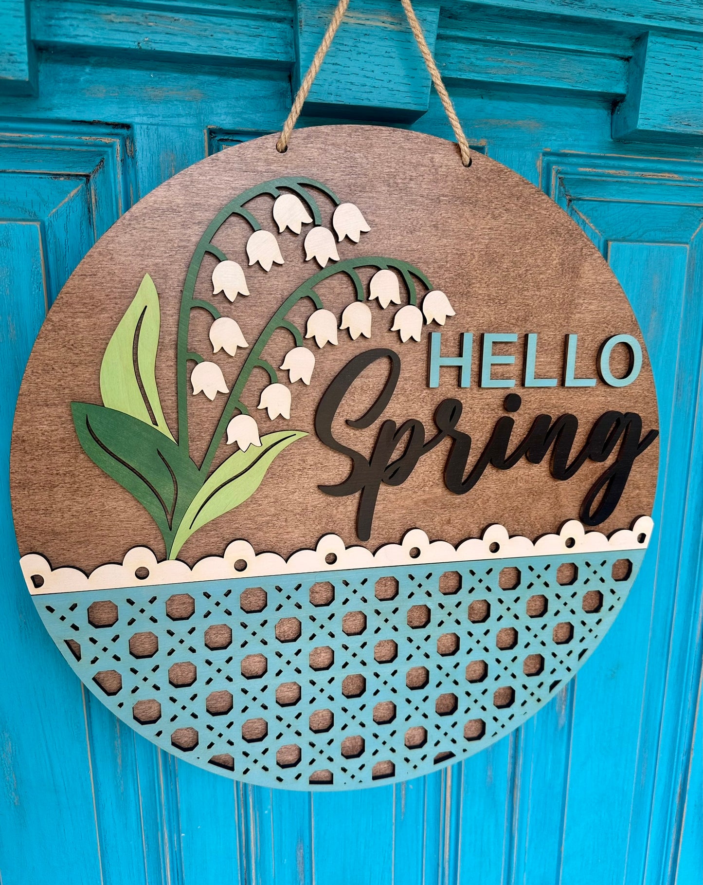Hello Spring Door Hanger, Spring Welcome Sign