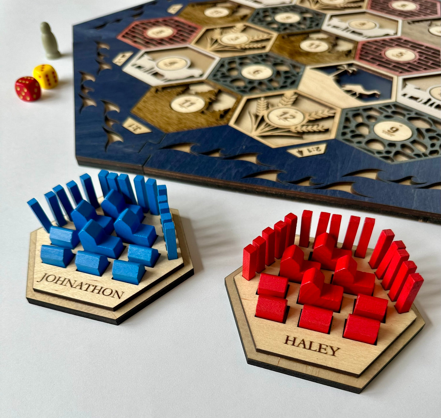 Wooden Game Board for Settlers Strategy Game, 3-4 or 5-6 Players