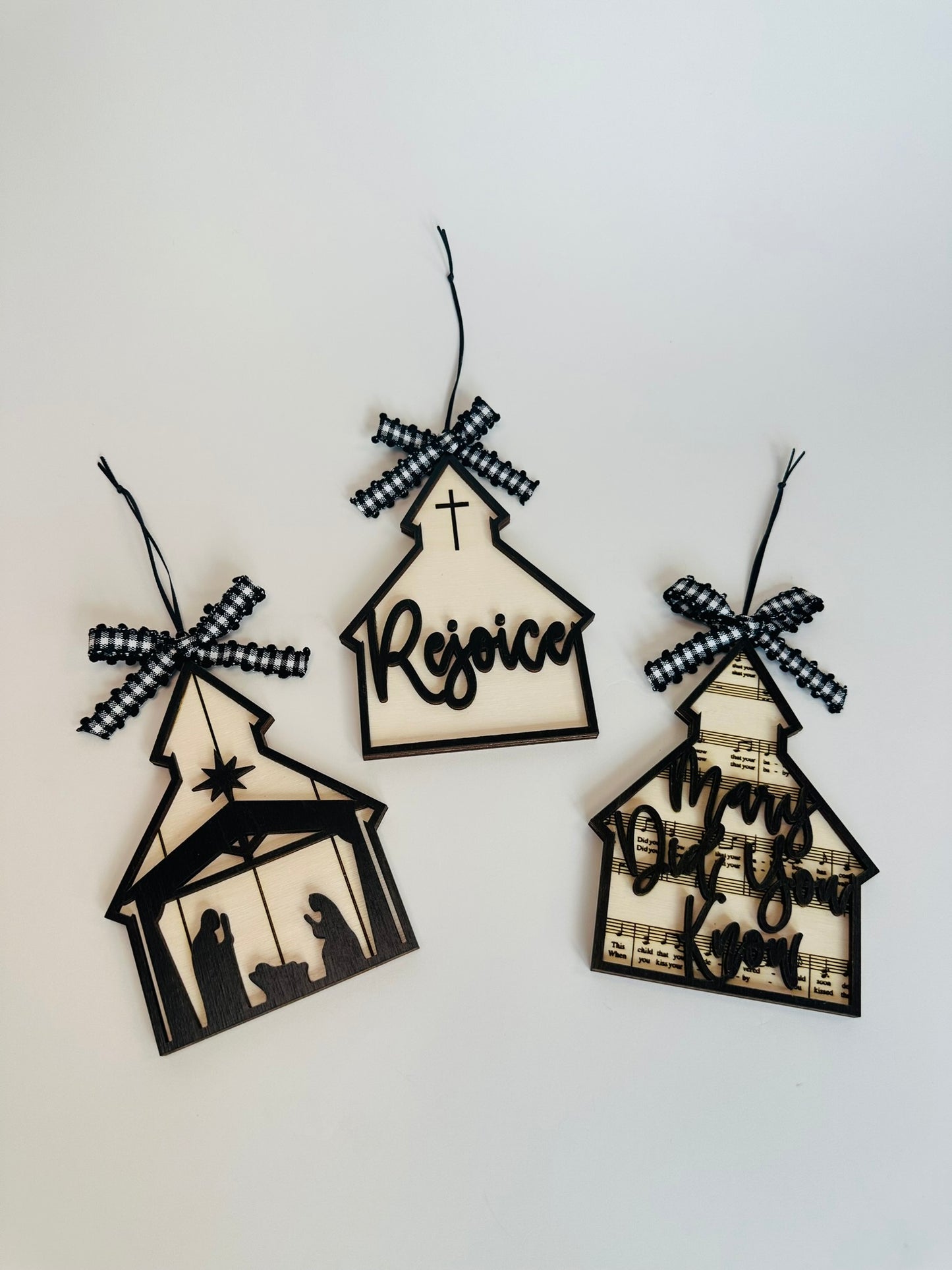 Rejoice Nativity Church Ornaments- Set of 3