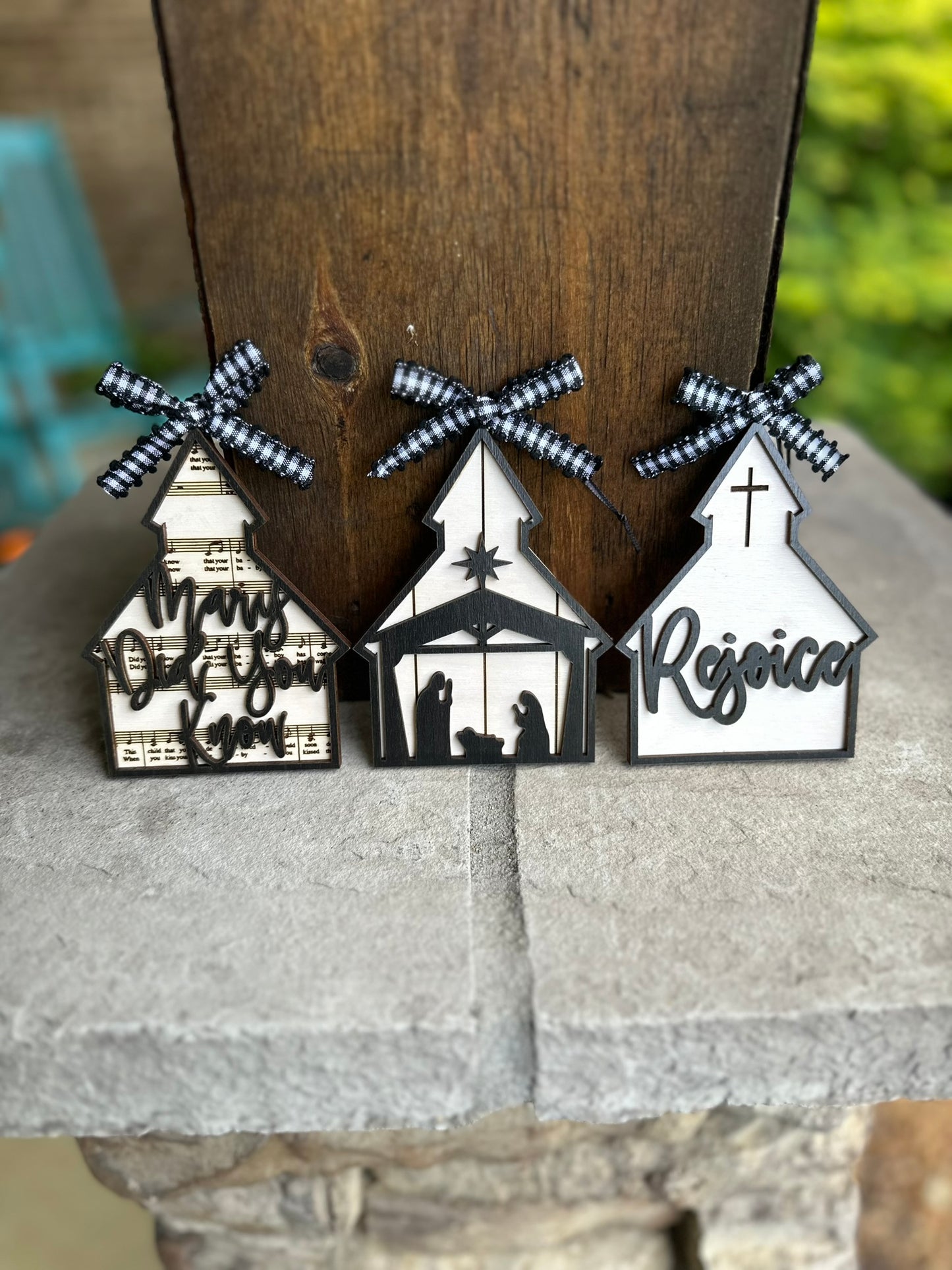 Rejoice Nativity Church Ornaments- Set of 3